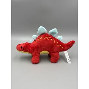 The Petting Zoo Baby Stegosaurus Red Blue Plush Small 8” Stuffed Dinosaur